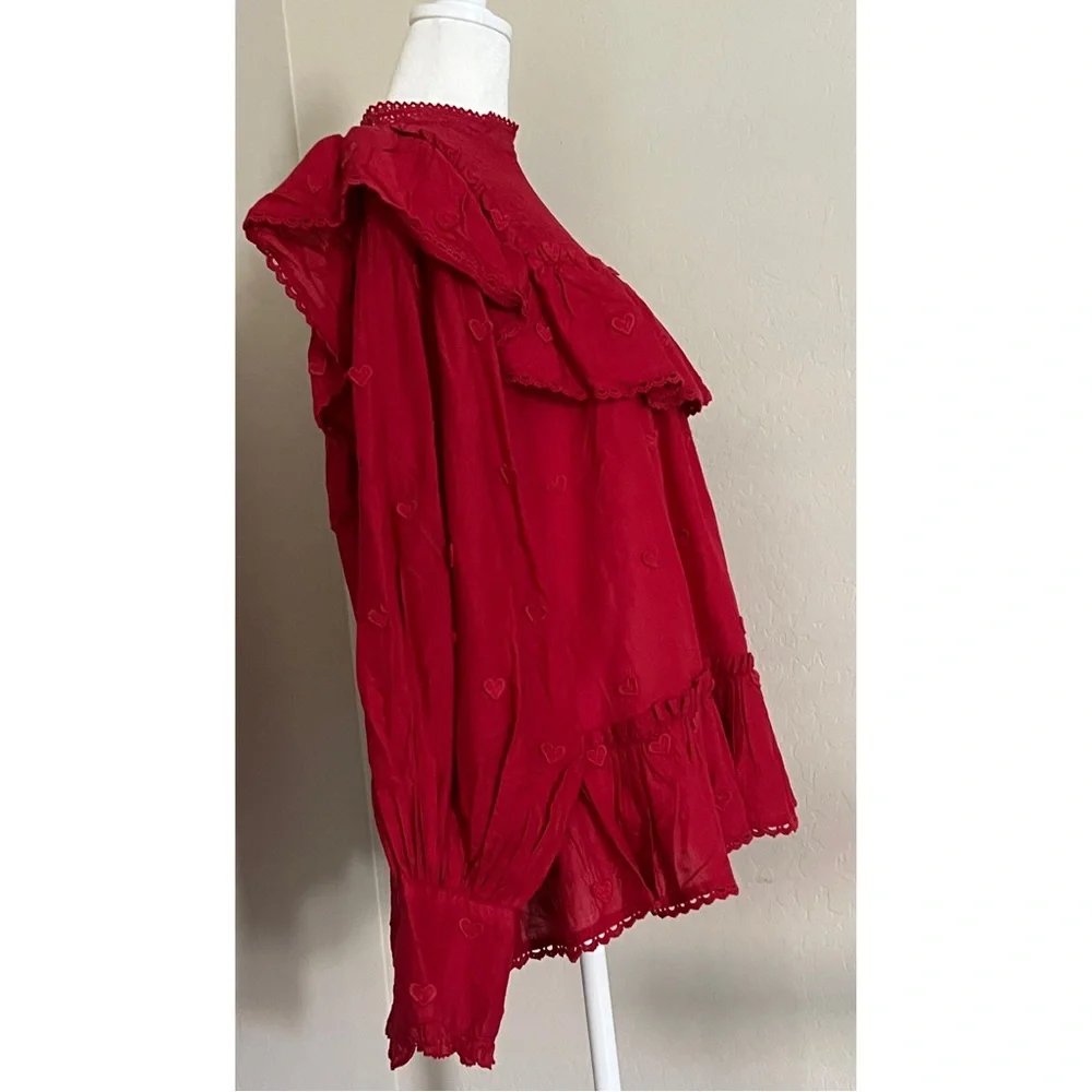FARM Rio Red Ruffled Blouse - Picture 4 of 9